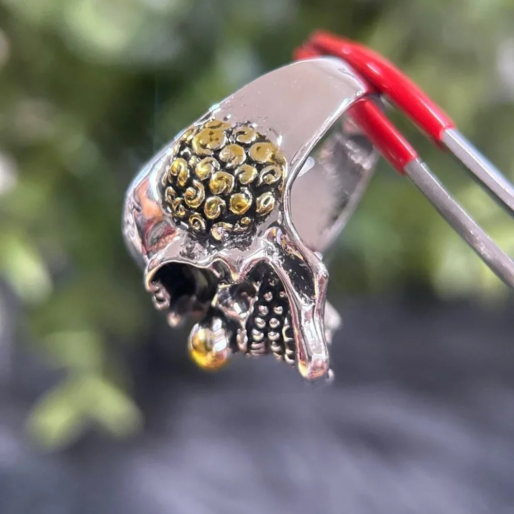 Yellow Nose‎ Smiling Skull Ring
